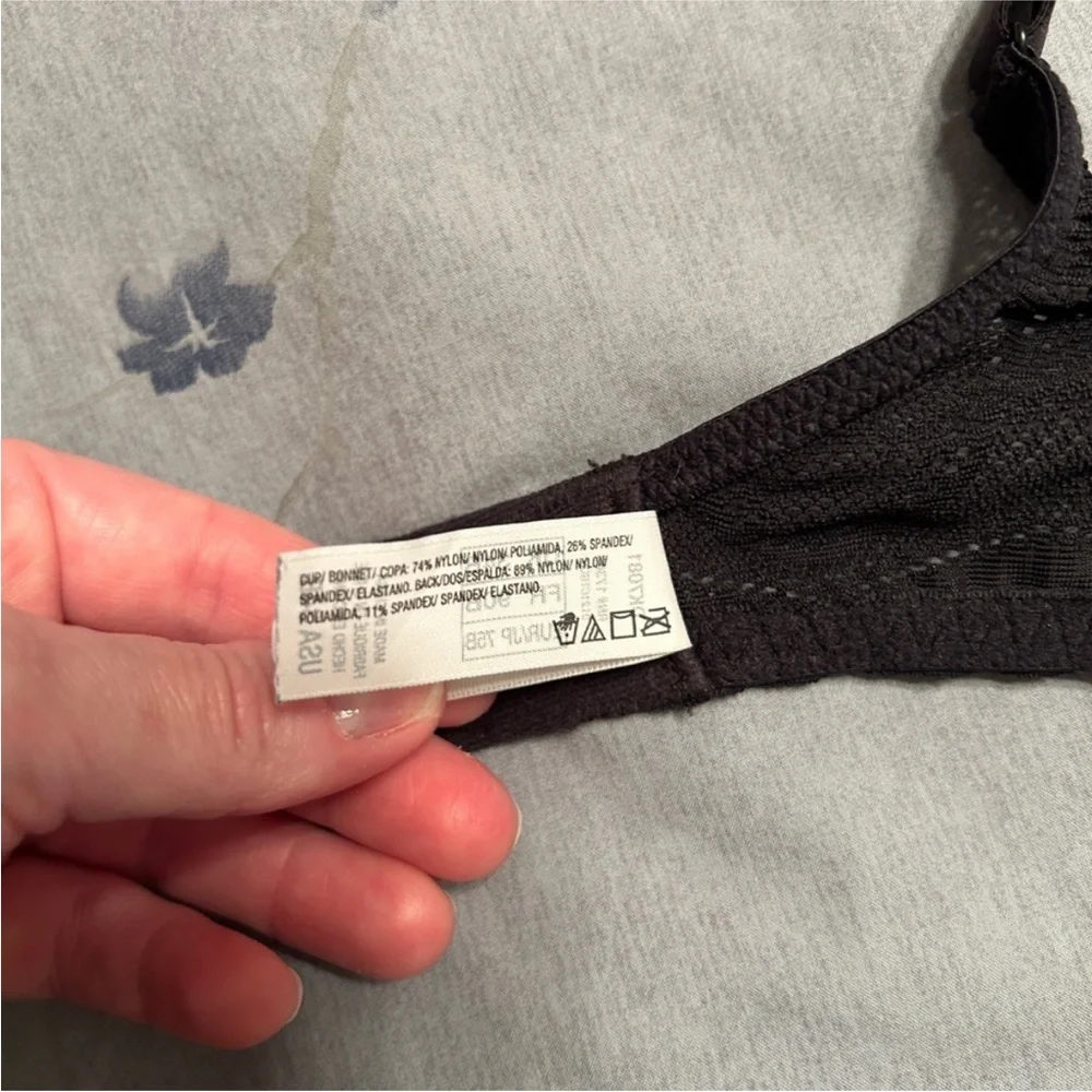 DKNY Lace Comfort Underwire Demi Bra Black Size 34B